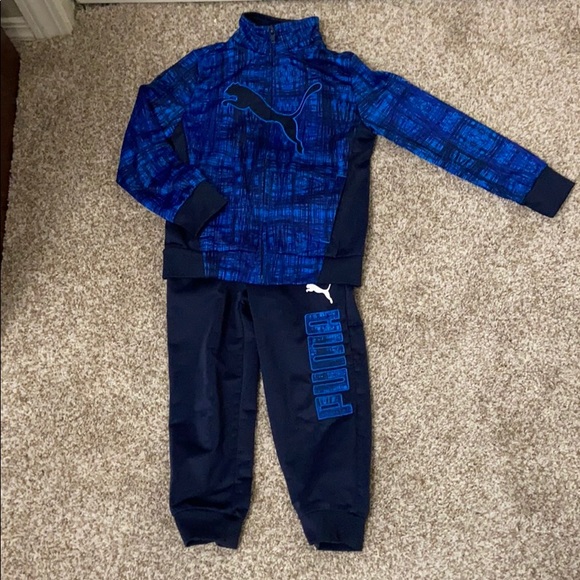 Puma Boys Blue Warmup Set - Picture 1 of 10
